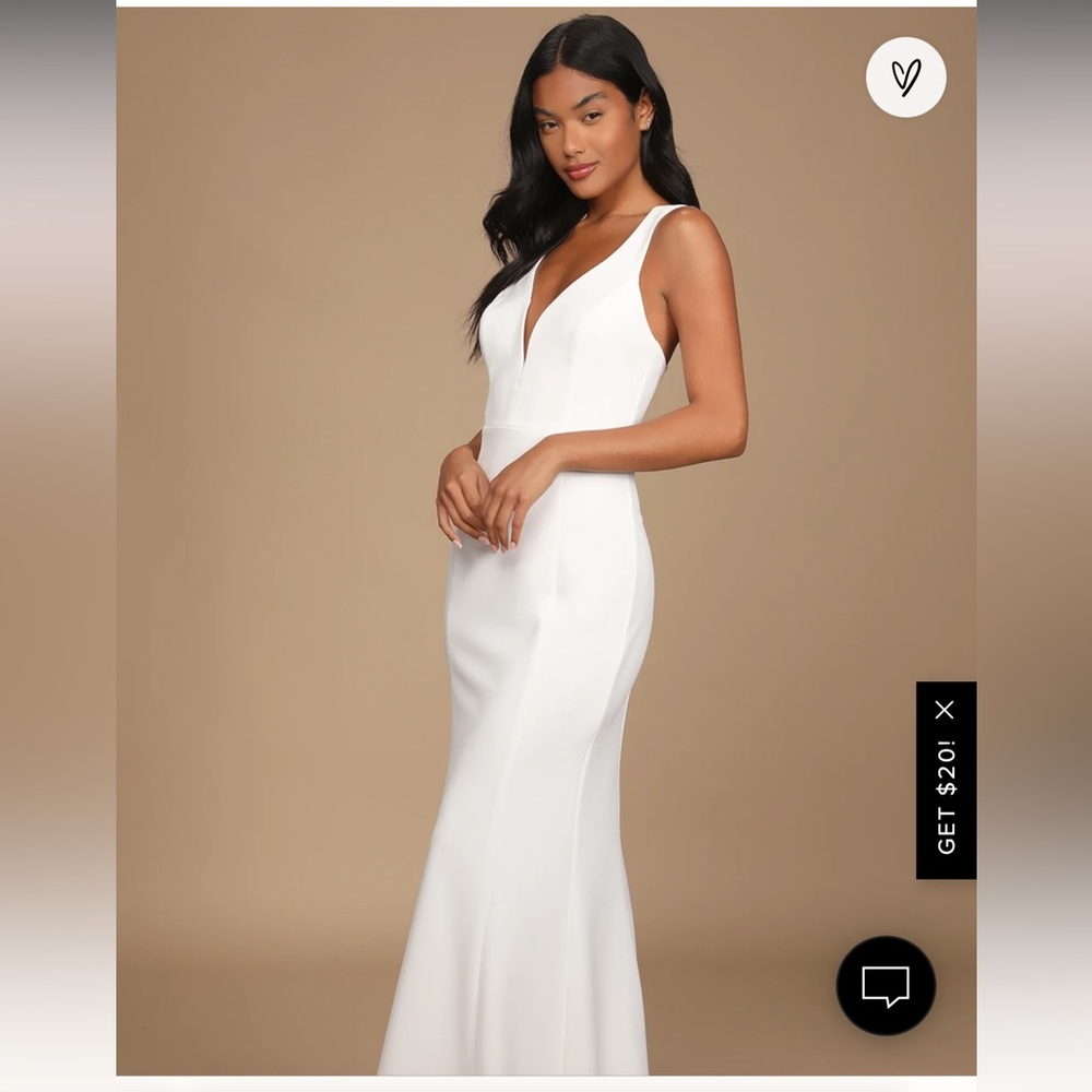 LULUS BRIDAL strappy back sleeveless gown NWOT